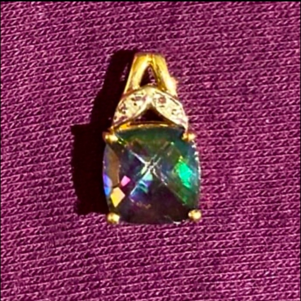 10k Gold Mystic Topaz Pendant